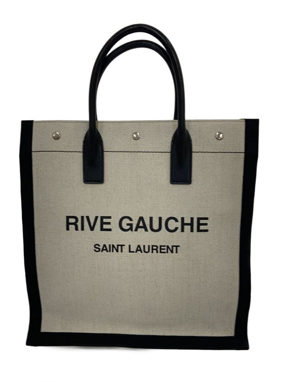 SAINT LAURENT canvas Rive Gauche Tote Bag Tan